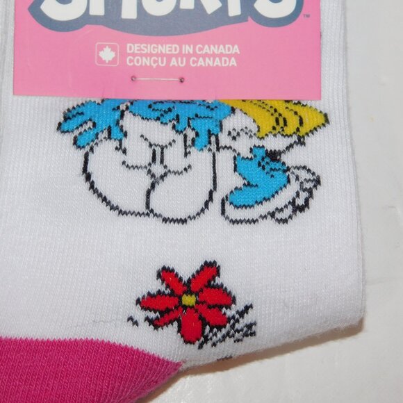 Set of 2 Pairs of SMURFS ( Smurfette ) Womens 6 - 9.5 ankle socks NEW - Picture 3 of 6